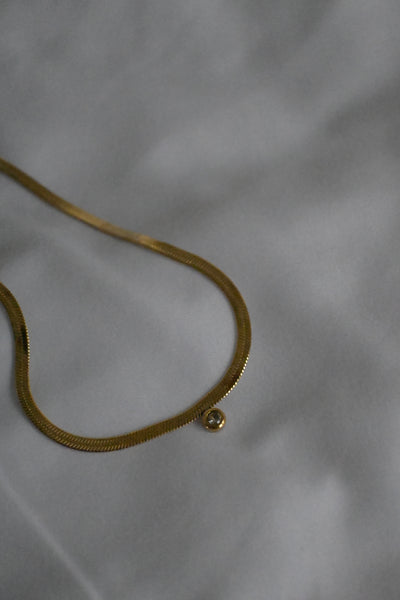 The Everyday Basic 18K Snake Chain Diamond Necklace