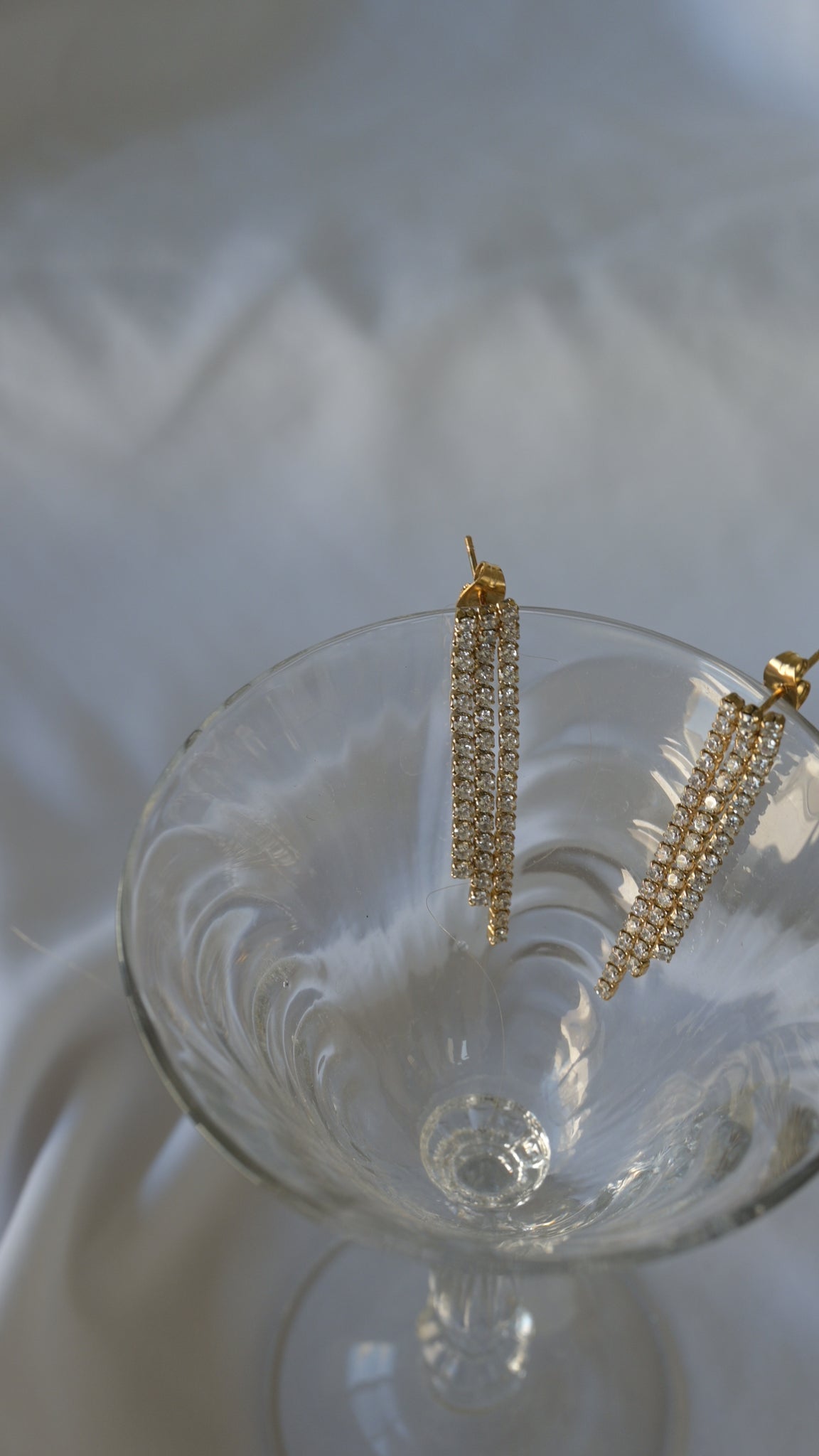 Be Mine Stainless Steel Zirconia Pave Tassel Earrings - 18k gold