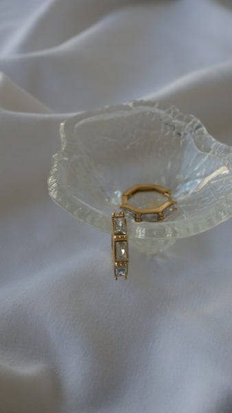 True Love Luxe Dainty Elegant Pave Huggie Hoop Earrings - 18k gold