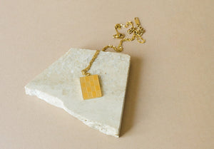 Check Me Out Checkered 18K Gold Plated Necklace
