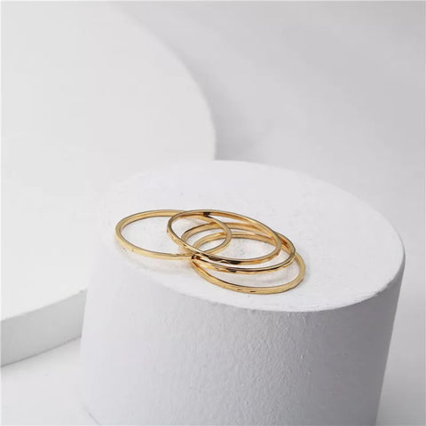 Thin Stackable 18k Rings